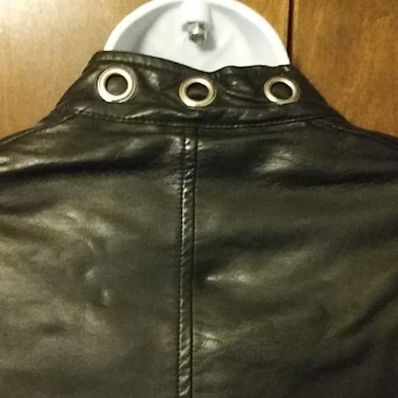NWOT ARDEN B BLACK LEATHER GROMMET JACKET - Picture 5 of 9